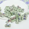 Cuentas de Hueso Cerámico DIY Pulsera Retro de Cachorro Flor de Horno de Alta Temperatura Esmalte Manchado Hecho a Mano Cuentas Sueltas Accesorios de Cuentas de Porcelana