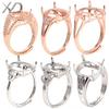 XD 925 soporte de anillo de plata con cara de Dan, bricolaje, soporte de anillo de cera de abejas con incrustaciones, soporte vacío para mujeres, bricolaje, soporte de anillo de plata vacío al por mayor