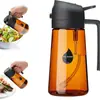 Frasco Spray de Vidro Personalizado de Venda Quente Transfronteiriça à Prova de Luz Verde Escuro Laranja Azul Cozinha Spray de Uso Duplo e Frasco de Óleo pour-in-one