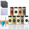Juego de Botellas de Vidrio para Condimentos con Bolígrafo Etiquetador, Embudo, Frasco Sellado, Frasco de Especias para Almacenamiento en la Cocina, Botella de Condimentos, Al por Mayor en Stock