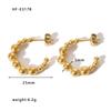 Pendientes de acero inoxidable de 18 quilates con diseño de bola de acero en forma de U para mujer, estilo europeo y americano, con estilo transfronterizo