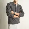 Sudadera de punto para hombre con cuello redondo y cremallera, estilo Old Money, diseño de dos piezas falso, moda casual, corte holgado, camiseta básica para hombre