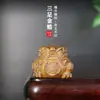 Sapo Dorado de Tres Patas Manijas Madera de Sándalo Verde Natural Talla en Madera Maciza Adornos Pequeños Talla en Madera Creativa