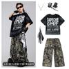 Ropa de Performance Hip-Hop para Niños Camuflaje Street Retro Manga Corta Ropa de Moda para Niños Traje Tambor Ropa de Performance Hip-Hop
