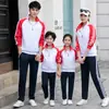 Uniformes escolares estudiantiles de primavera y otoño, trajes deportivos de manga larga, uniformes de clase de dos piezas para estudiantes de preparatoria, uniformes de equipo para eventos deportivos de estudiantes de secundaria.