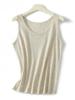 Fular de Lino Lyocell para Mujer Verano Nuevo Estilo Ropa Exterior Top Base Interior sin Mangas Chaleco de Punto a Rayas con Cuello Redondo