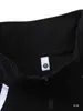 Sudadera cárdigan de punto con patchwork de rayas negras, ropa deportiva de otoño holgada para hombre, chaqueta casual para adolescentes