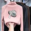 Camada base para meninas, camiseta de fleece com gola alta parcial para crianças, outono e inverno, peça íntima quente versátil, blusa de manga comprida para crianças mais velhas