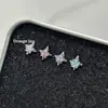 Mini Pregos de Osso da Orelha Estrela de Quatro Pontas Exquisitos Aço Titânio Brincos Estrela de Cinco Pontas Únicos com Zircônia Embutida Brincos