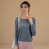 Q top deportivo de yoga holgado transpirable de manga larga blusa espalda hueca ropa de entrenamiento para correr ropa de fitness