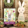 Nuevo Couplet de Pascua Personalizado Bandera Banner Transfronterizo de Amazon Decoración para Fiesta Festiva Huevo de Pascua Conejo Cortina de Puerta