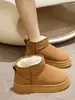 Botas de Nieve para Mujer Suela Gruesa Ropa para Exteriores 2026 Invierno Nuevas Botas Cortas Forradas de Terciopelo Zapatos de Algodón Engrosados Antideslizantes Cálidas para el Noreste
