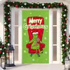 Decoración de cubierta de puerta navideña transfronteriza, cortina de puerta del monstruo verde Grinch, colgante de puerta de monstruo navideño, cubierta de puerta de tapiz de Año Nuevo