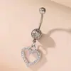 Comercio Electrónico Transfronterizo Venta al por Mayor en el Acto Colgante de Lazo de Amor Incrustado de Diamantes Clavo para Ombligo Anillo para Ombligo Perforado de Acero Inoxidable Clavo para Ombligo