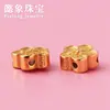 Nuevo Producto Plata S925 Chapada en Oro Flor de Cerezo Flor de Cinco Pétalos Espaciador con Agujero Pasante Plata Antigua Flor de Cerezo Accesorios de Tres Vías Tejido DIY