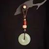 Pingente Chaveiro de Carro Fivela Ping An Jade de Alto Padrão Pingente com Sensação de Alto Padrão Joia para Casal de Motocicleta Masculina e Feminina