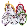 Toalha de Mão de Ovelhinha Desenho Animado Fleece Coral Espessada Absorvente de Água Pendurável Cozinha Banheiro Banheiro Doméstico Toalha Pendurada