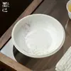 Moji jade barro porcelana blanca pintado a mano olla portadora juego de té kung fu cerámica plato seco para burbujas nadar flor glicina plato de refrigerio multiuso