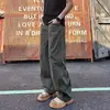 Pantalones de trabajo militares verdes para hombre, modernos y elegantes, corte holgado, nueva colección primavera 2026, streetwear americano, high-street, pantalones casuales estilo paracaídas