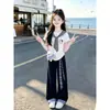 Conjunto de Verano de Dibujos Animados 2026 Dulce Lindo Gato KT Camiseta de Manga Corta Informal Pantalones de Pierna Ancha con Parches a Cuadros Conjunto de Dos Piezas