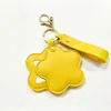 Espejo portátil de PU, llavero de espejo giratorio de pentagrama, llavero de regalo promocional, colgante de espejo portátil para bolso