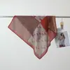 Lenço de Seda Imitação Veludo para Mulheres, Estilo Retro Novo, Estampa Patchwork, Rejuvenescedor, Dupla Face, Cor Diferente, Lenço Quadrado Grande, Toalha de Praia para Viagem, Proteção Solar