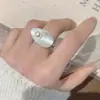 Anillo de Perla Imitación Gota de Agua Dulce y Fresca para Mujer, Diseño de Nicho Estilo Ins, Anillo Abierto Apilable Versátil, Anillo para Dedo Índice, Moderno