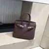 Bolso de mano de cuero platino con patrón de lichi, bolso tipo Kelly de gran capacidad para mujer, nuevo bolso de hombro de moda 2026