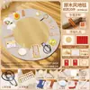 Conjunto de Adereços de Aniversário Estilo Log Ins para Bebês Meninos e Meninas Tapete Moderno para Layout de Cerimônia de Loteria do Primeiro Aniversário