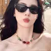 Collar de Estrella con Cuentas de Vidrio Dopamina para Mujer, Cadena para Clavícula Estilo Étnico, Cadena de Cuello de Lujo Ligero Nicho para Vacaciones en la Playa