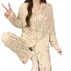 Pijama de estilo japonés para mujer, de primavera, de manga larga, estilo celebridad de Internet, cárdigan de conejo de alta gama, bonito y dulce, ropa para el hogar al por mayor.