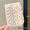 Pinza para el flequillo de la frente con lindo patrón floral pequeño, pinza para flequillo francés, diadema para lavarse la cara, pinza para el pelo de mujer para la parte trasera de la cabeza