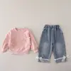 Conjunto de Ropa de Otoño para Niñas 2026 Nueva Moda Ropa de Primavera y Otoño para Niños, Conjunto de Dos Piezas Sudadera Floral de Otoño para Bebé Niña