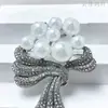 Broche de Lazo de Perla Femenino Versátil Pin Decorativo Accesorio de Moda
