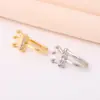 Tachuela de Nariz de Corona de Gama Alta Europea y Americana para Mujer, Diseño de Nicho con Incrustación de Circonita, Pinza de Nariz de Corona de Moda y Versátil