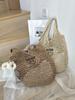 Bolso tejido de paja de moda al por mayor de fábrica, bolso tejido hueco de moda, bolso de playa estilo ins, bolso de hombro, bolso de paja debajo del brazo