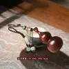 Sándalo Rojo Colgante de Calabaza Pequeña Llavero de Coche Colgante de Cadena para Bolso para Hombres y Mujeres Colgante de Cuerda Juego Cultural Piezas de Mano Venta al por Mayor