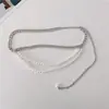 Cadena de Cintura Metálica con Perlas para Mujer Ins Tendencia Falda JK Traje Abrigo de Lana Cinturón de Cadena Cintura Versátil