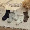 Calcetines para Niñas para Primavera y Otoño, Temporada de Regreso a Clases, Calcetines de Media Pantorrilla con Puntos Estilo Coreano Absorbentes de Sudor y Transpirables para Niñas, Calcetines Resistentes a la Suciedad para Estudiantes