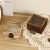Caixa de Joias de Vidro com Tampa de Flor Begônia Retro com Fechadura Pequena Caixa de Madeira Armazenamento de Mesa Caixa de Embalagem de Pulseira e Contas de Alta Qualidade