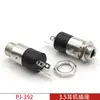 Conector de Fone de Ouvido 3,5mm PJ-392 Vertical Estéreo de 3 Seções com Rosca e Porca Soquete de Áudio