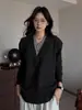 Chaqueta de Gama Alta de Nicho Directo de Fábrica Diseño Retro Americano Suéter de Manga Larga para Hombre Tejido de Punto Falso de Dos Piezas