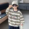 Sudadera para niño, nuevo estilo otoño 2026, top de rayas para niño para otoño, prenda exterior de manga larga para bebés, estilo primavera y otoño para niños
