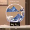 Nova Pintura de Areia Chinesa da Sorte com Fluxo Contínuo Ampulheta 3D Artesanato em Liga Decoração de Mesa Ornamento Descompressor Presente para Amigos