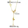 Pulseira de Flor de Trevo de Quatro Folhas Dourada Vietnamita Tendência Que Não Desbota por Muito Tempo, Joia de Imitação de Cobre, Colar de Borboleta de Alto Padrão Transfronteiriço para Mulheres