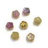 Prata 925 banhada a ouro incrustada com turmalina natural acessórios corajosos pulseira DIY colar acessórios de contas trevo de quatro folhas amor