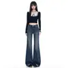5 Cores / Soltos Retro Não Grudam Cobertura para Pernas Design com Bolso Emagrecedores Calças Micro Flare Jeans Novo Outono 26 Feminino Dropshipping