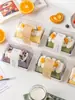 Caja Transparente con Acolchado de Algodón Elevado para Rollo de Pastel de Moda, Rollo de Toalla Suiza Japonesa, Caja de Empaque para Postre Mousse