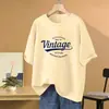 Camiseta de Algodón Puro de Verano de Manga Corta de Longitud Media para Mujer, Talla Grande, Corte Holgado, Cubre los Glúteos, Oculta el Vientre, Efecto Adelgazante, Top de Tallas Grandes