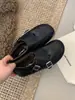 Mocassins de Veludo Esculpido Retrô Estilo Britânico para Mulheres 2025 Novo Outono e Inverno Brogue Camurça Esculpido Sapatos de Couro Pequenos